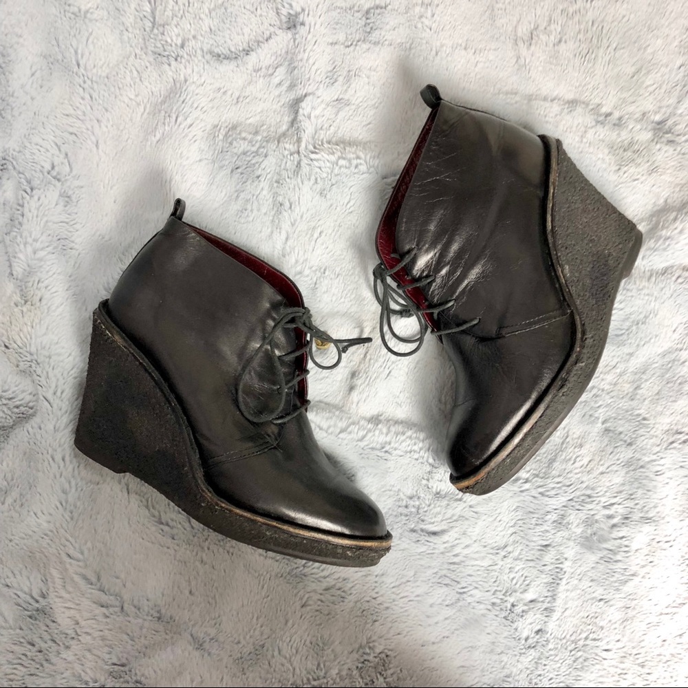 Marc by Marc Jacobs- Leather tie up wedge boots - Picture 3 of 8